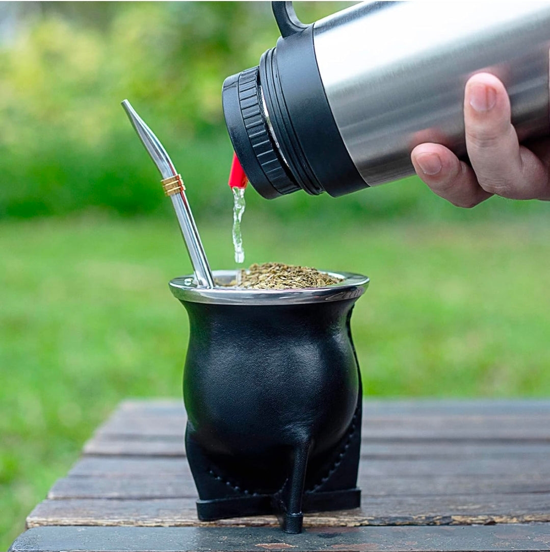 Leather Wrapped Calabash Gourd